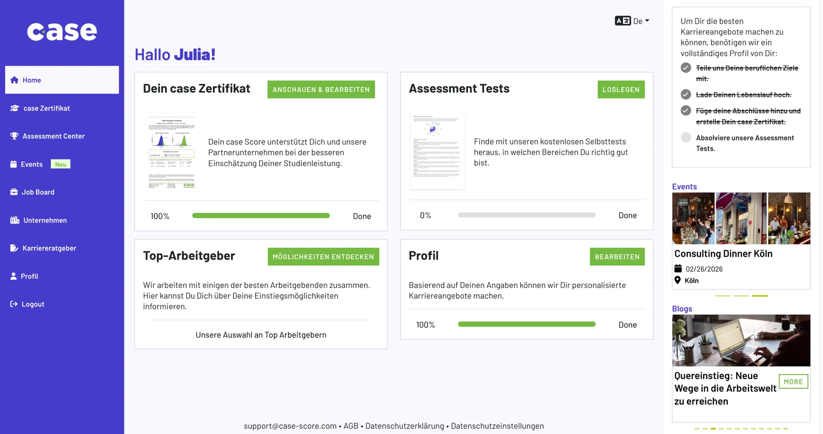 Einblick in die Employer-Branding- und Sourcing-Plattform von case